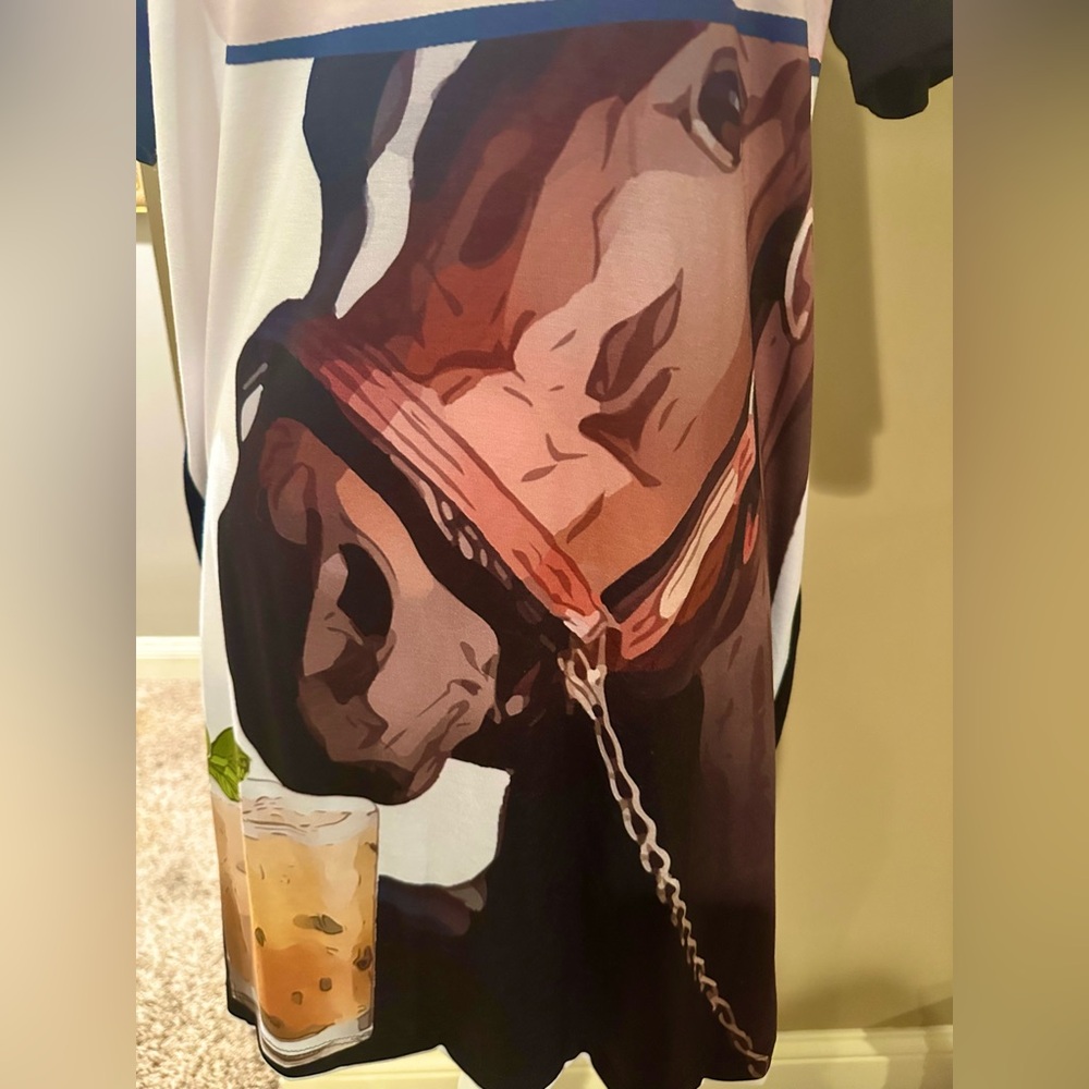 Floral Horse Graphic T-Shirt Dress - Picture 2 of 5